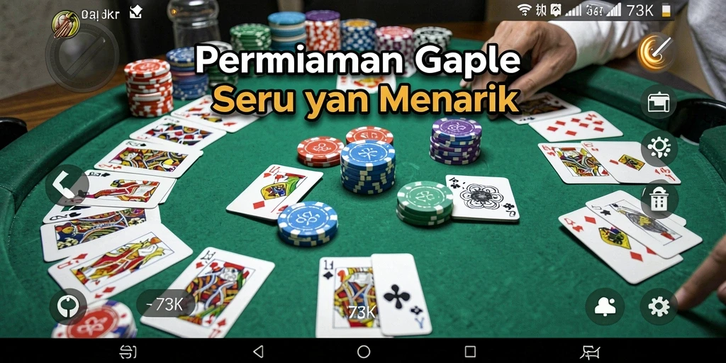 Tampilan gameplay seru pada aplikasi Gaple 73K.