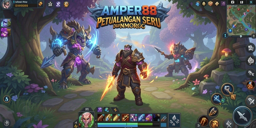 Tangkapan layar gameplay menampilkan pertarungan epik dalam <strong>AMPER88</strong>.