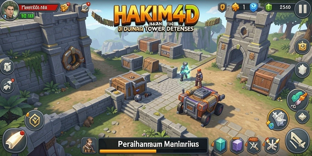 Screenshot gameplay HAKIM4D menampilkan aksi Tower Defense yang seru.