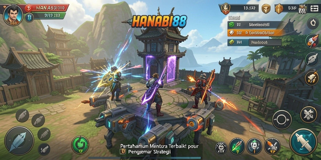 Tampilan gameplay seru dari HANABI88 dalam Tower Defense.