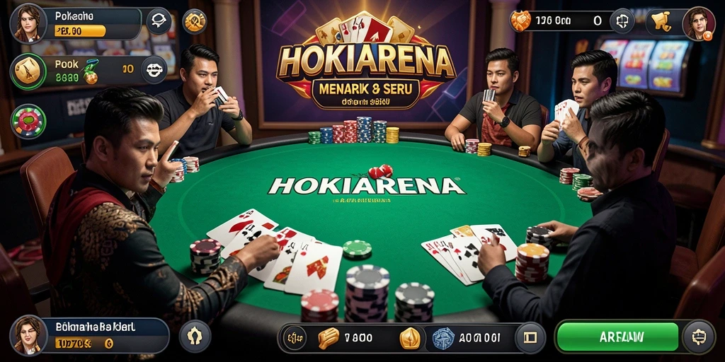 Tangkapan layar gameplay HOKIARENA yang menampilkan aksi poker seru.