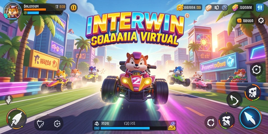 Tampilan gameplay <strong>INTERWIN</strong> yang seru dan mendebarkan, menunjukkan aksi balapan yang menawan.