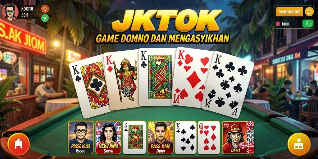 Tampilan gameplay seru dalam JKTOK, permainan Domino yang penuh tantangan.