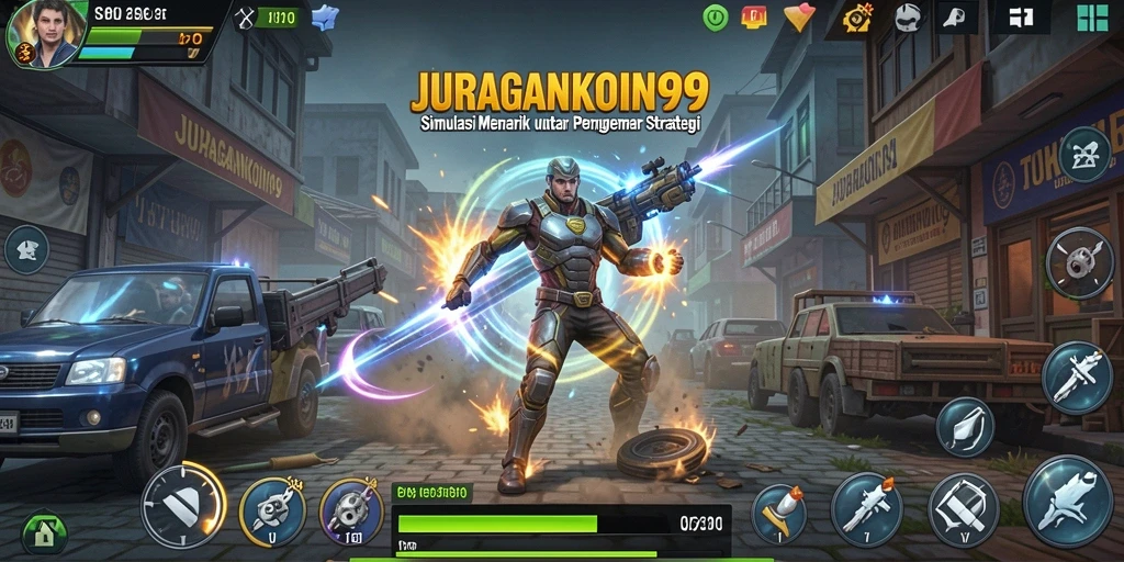 Screenshot gameplay JURAGANKOIN99 menampilkan suasana perdagangan yang dinamis.