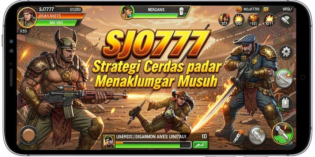 Tampilan gameplay SJO777 yang menampilkan aksi strategi epik.