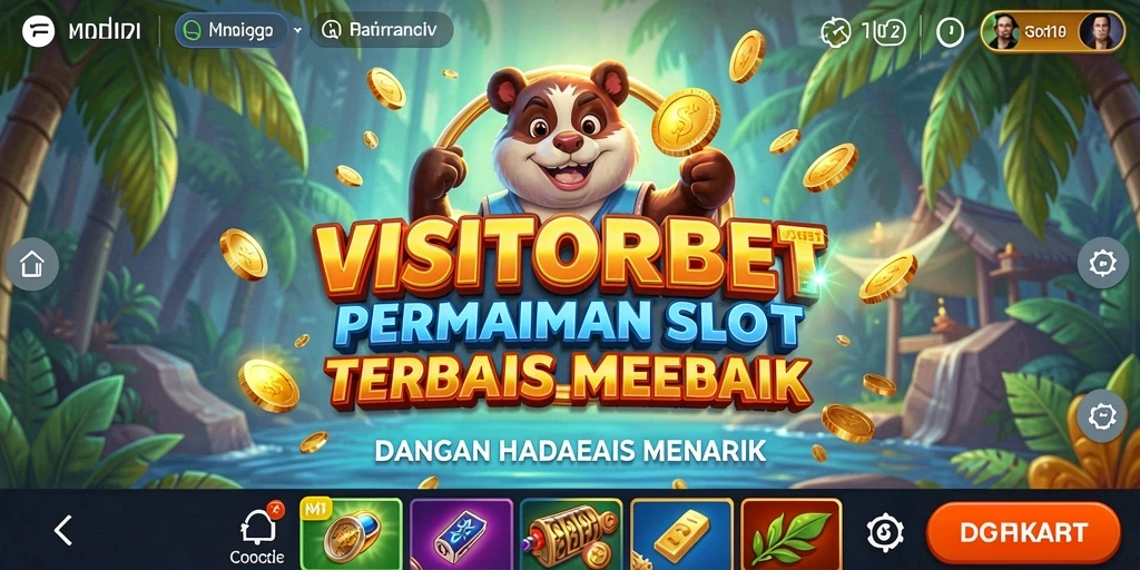 Tampilan seru gameplay slot di VISITORBET yang penuh warna.