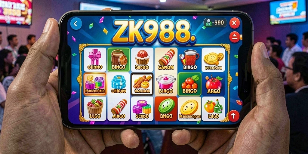 Tampilan gameplay seru dalam aplikasi Bingo ZK988.